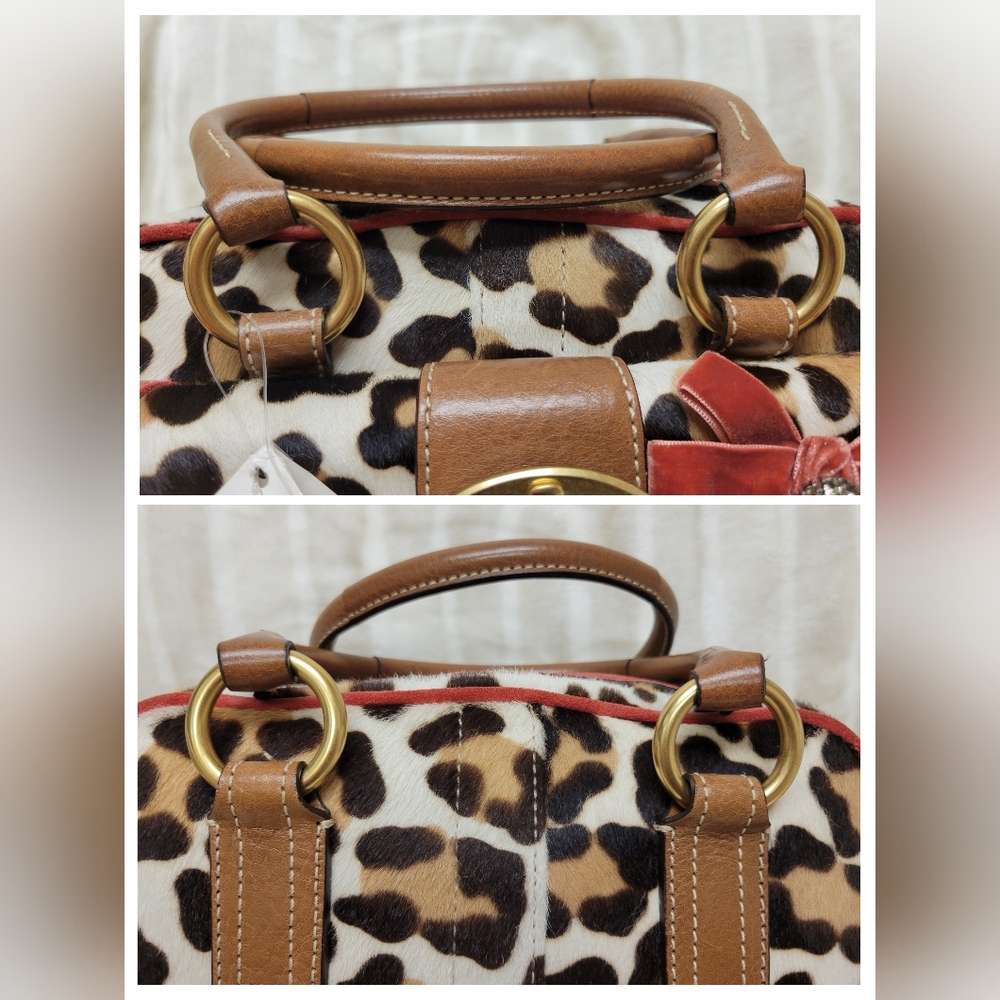 COACH LIMITED EDITION OCELOT PONY HAIR SATCHEL 8A34 - Picture 8 of 16